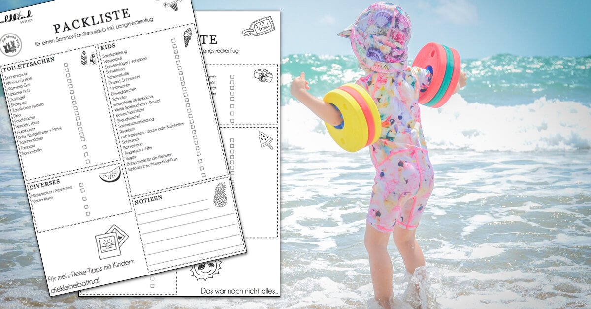 Ab An Den Strand Plus Familienurlaub Packliste Die Kleine Botin